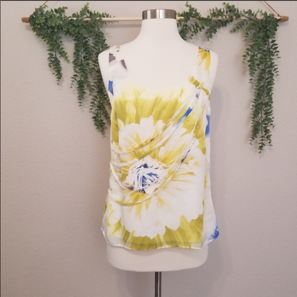 Leifsdottir Anthropologie 100% Silk Floral Tank 0